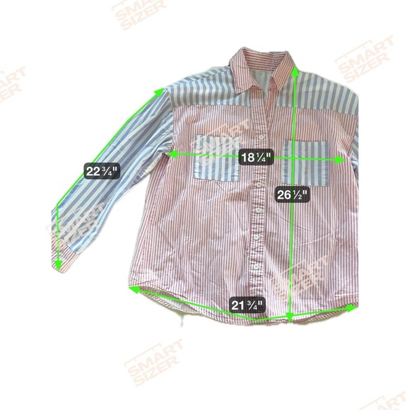 Source Unknown Pink and Blue Striped Button-Down Shirt - Picture 7 of 7